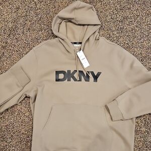 DKNY Beige Hoodie with Black Logo